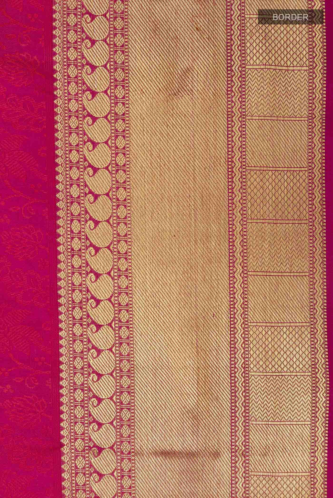Dark Pink Dual Tone Kanchipuram Silk Saree